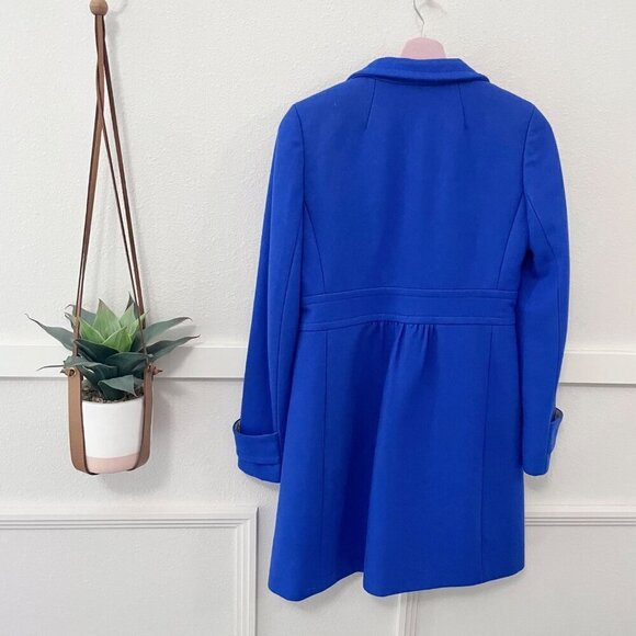 J. Crew Women’s Women's Wool Blend Royal Blue Coat Size 0 - Picture 6 of 7